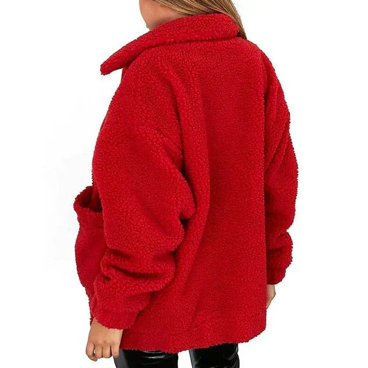 🔥Cozy feminine fleece jacket with wide collar - Perfect for winter days