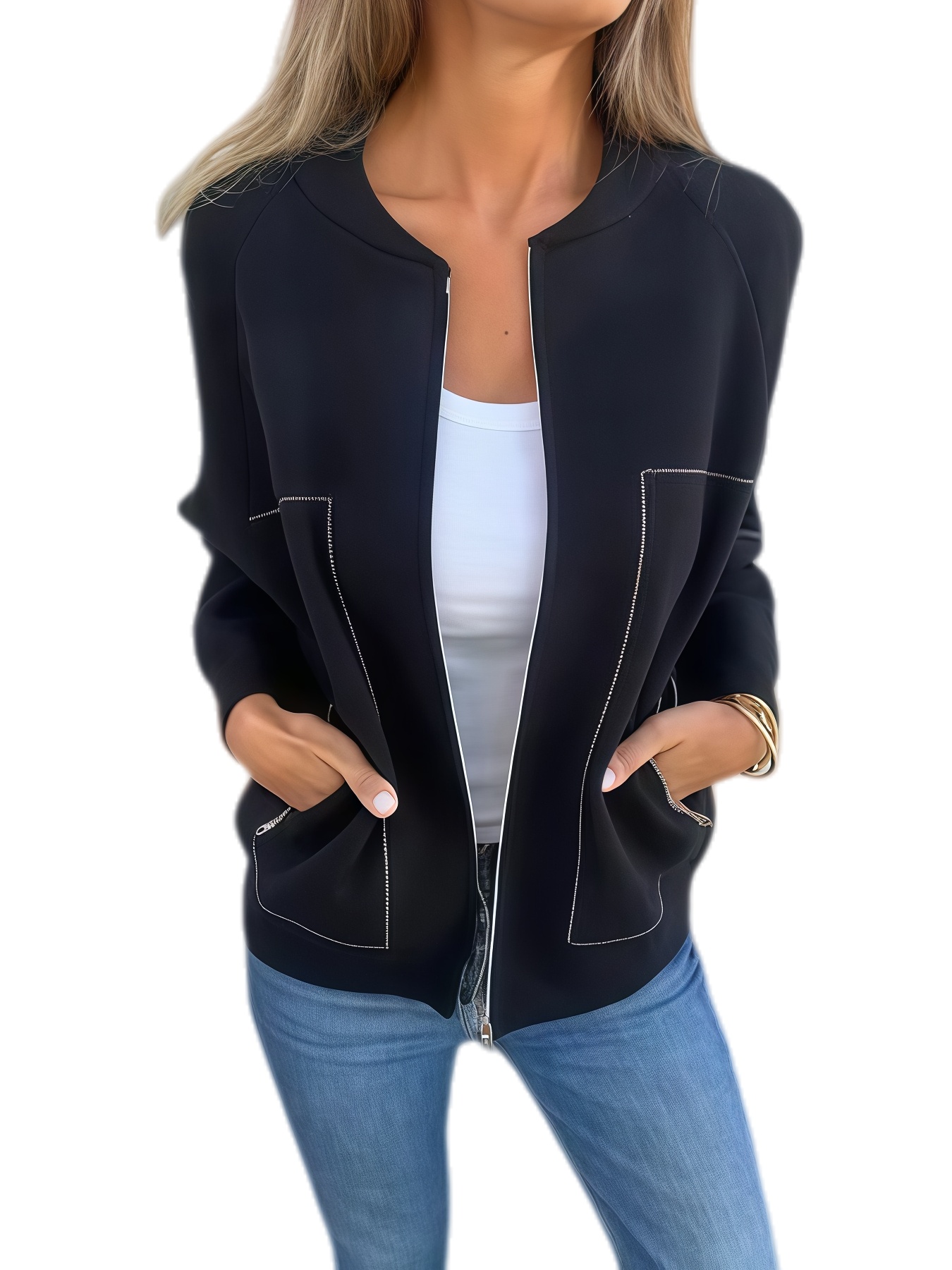 🔥Autumn and Winter Casual Zipper Solid Color Popular Jacket