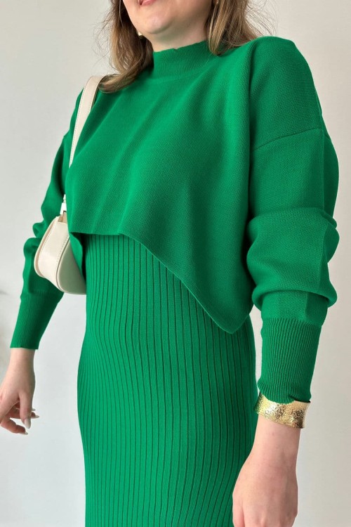 🔥Short Sweater Knit Dress Set