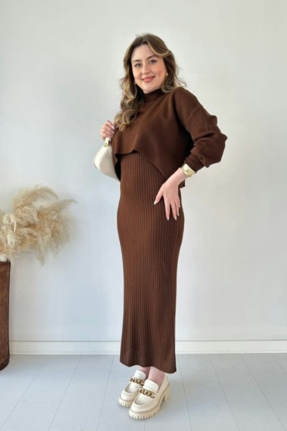 🔥Short Sweater Knit Dress Set