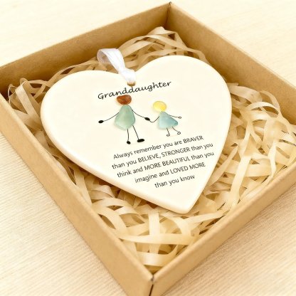 Heart-Shaped Sea Glass Ornament🌊✨ Friendship, Grandchildren & Timeless Bonds