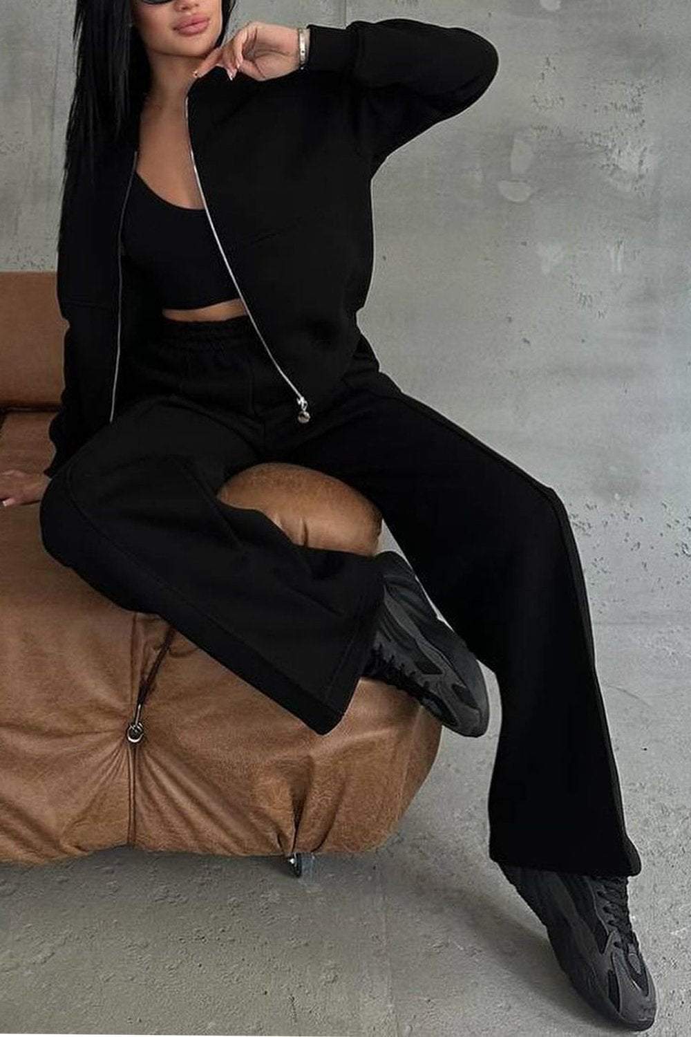 ⏰ LAST DAY  💥Women's Zipper Jacket & Pants Two-piece Set