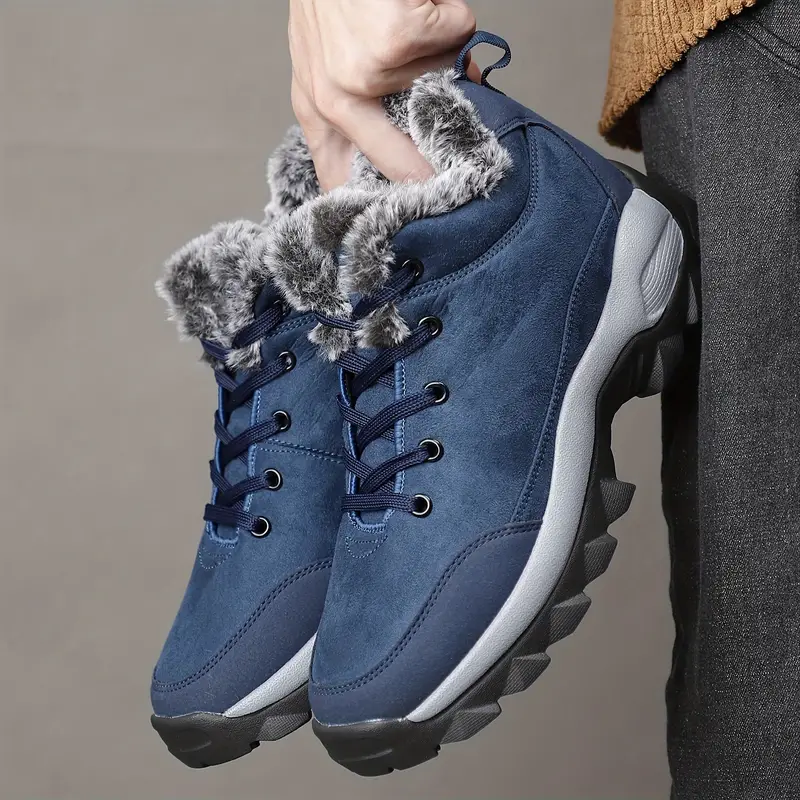 Men's Warm Fleece Snow Boots Waterproof Non-Slip Orthopedic Support Winter Boots (Medical Certification®️)