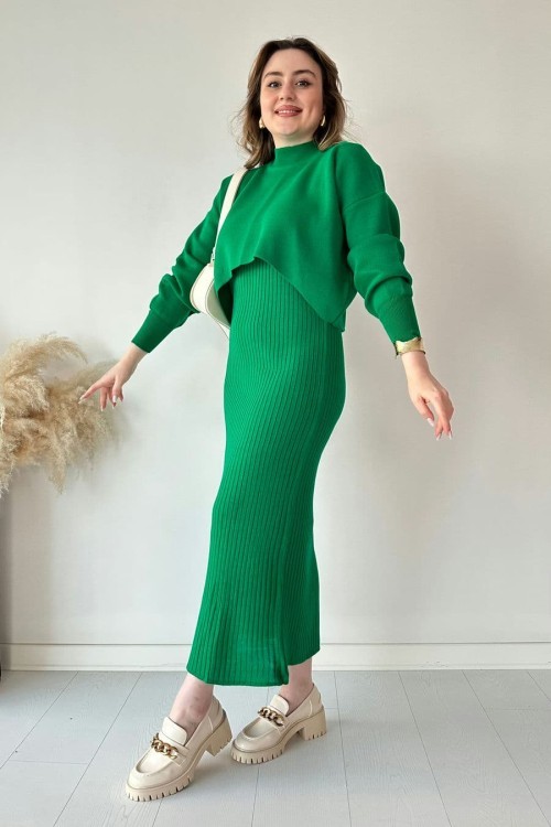 🔥Short Sweater Knit Dress Set