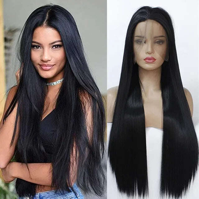 55 long, straight natural wigs, everyday fashion details