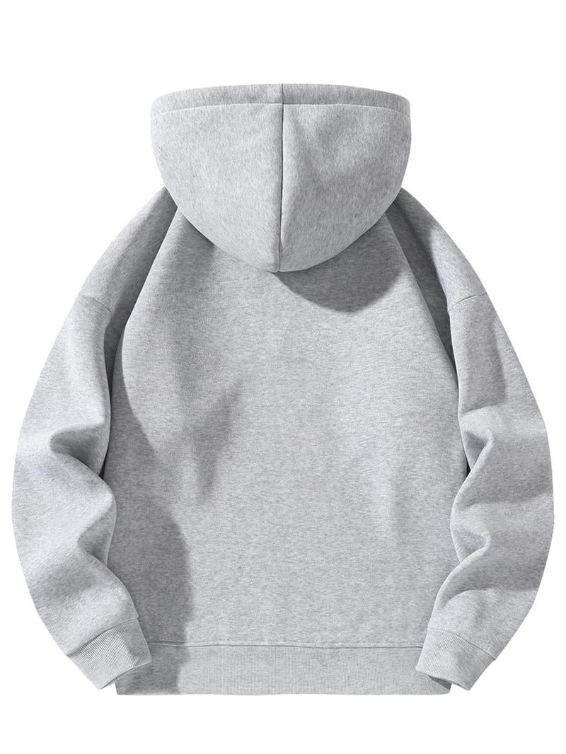 💥LAST DAY SALE 49% OFF💥 Regular Fit Solid Half Zip Drop Shoulder Essentials Hoodie