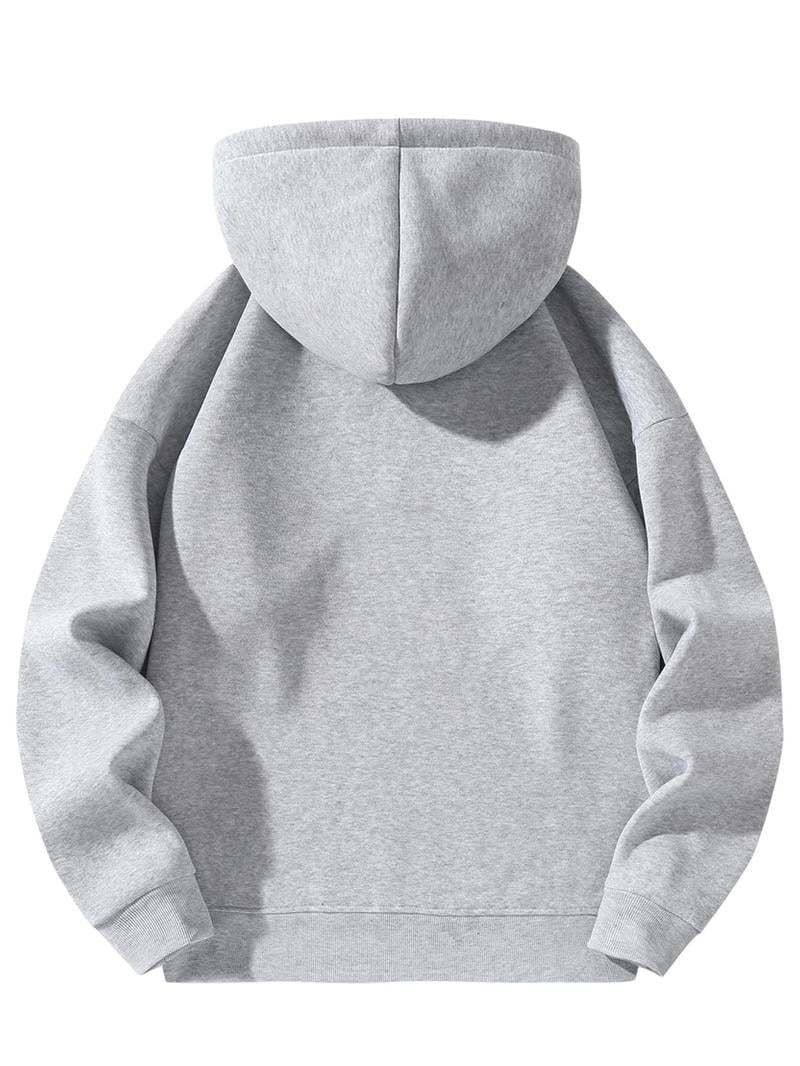 💥LAST DAY SALE 49% OFF💥 Regular Fit Solid Half Zip Drop Shoulder Essentials Hoodie