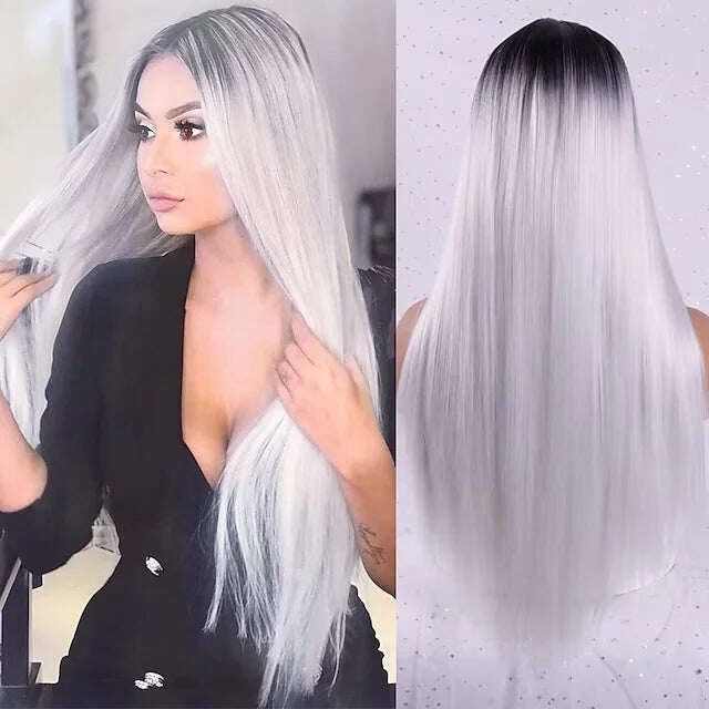 55 long, straight natural wigs, everyday fashion details