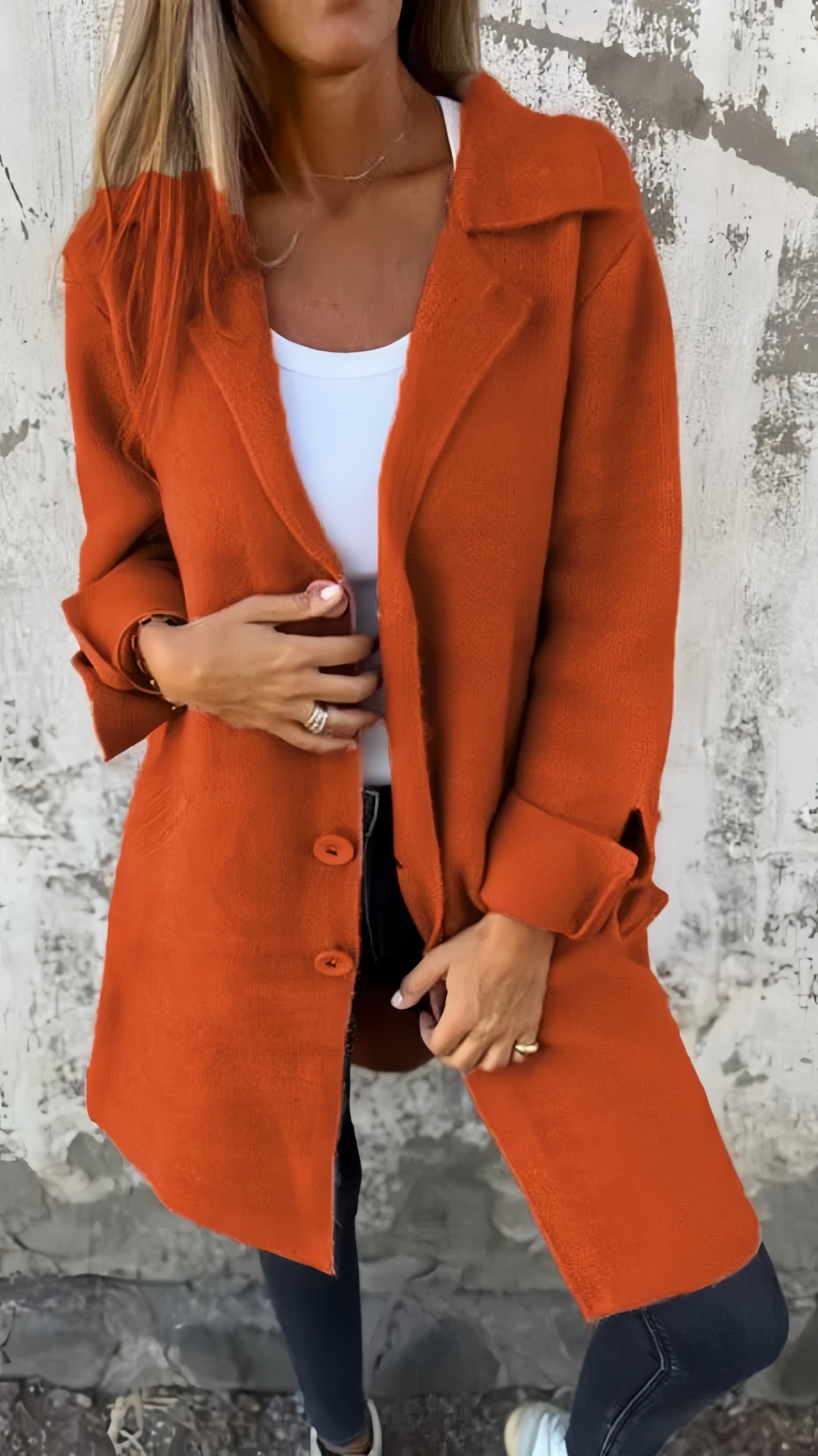 🔥Casual Lapel Wool Single Breasted Long Coat