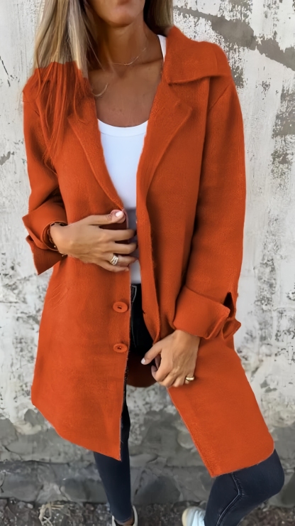 🔥Casual Lapel Wool Single Breasted Long Coat