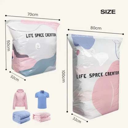 🧳 Large Capacity Vacuum Storage Bags – No Pump Needed