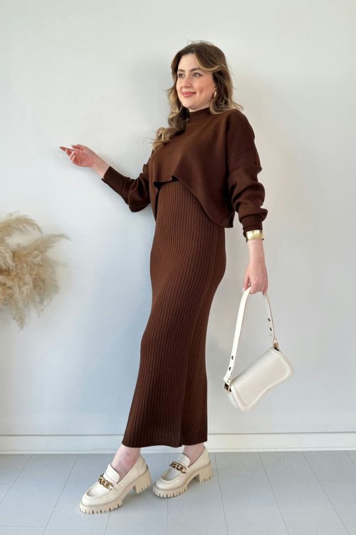 🔥Short Sweater Knit Dress Set