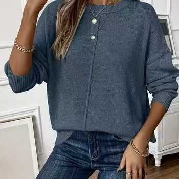 ⏰Last Day! 46% OFF-Exposed Seam Crewneck Sweater