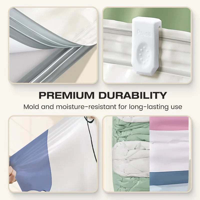 🧳 Large Capacity Vacuum Storage Bags – No Pump Needed