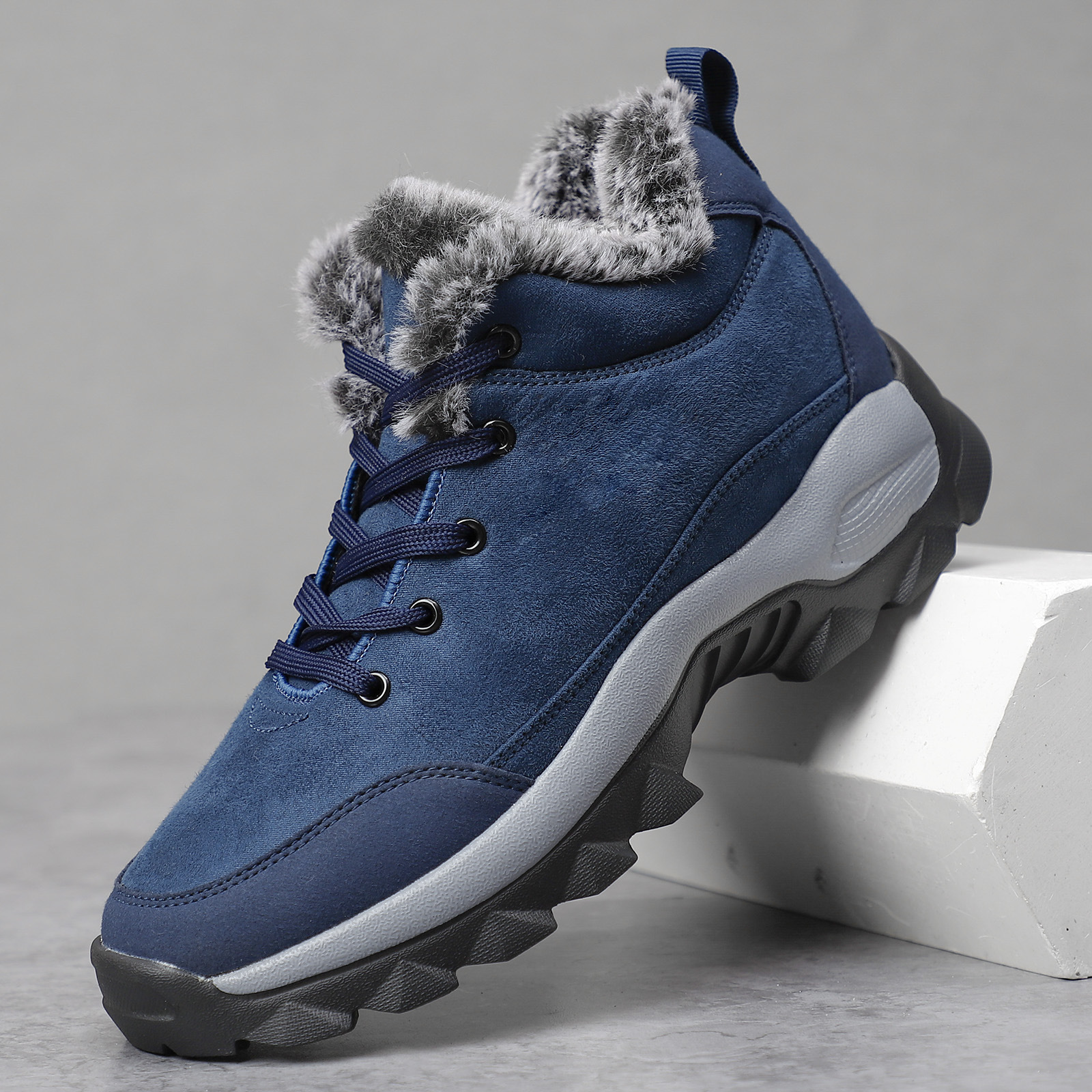 Men's Warm Fleece Snow Boots Waterproof Non-Slip Orthopedic Support Winter Boots (Medical Certification®️)