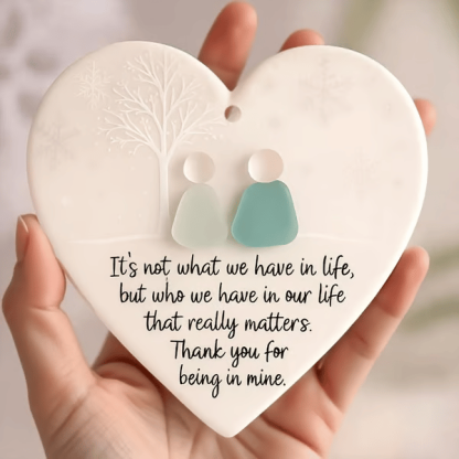 Heart-Shaped Sea Glass Ornament🌊✨ Friendship, Grandchildren & Timeless Bonds