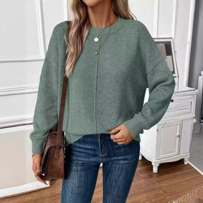 ⏰Last Day! 46% OFF-Exposed Seam Crewneck Sweater