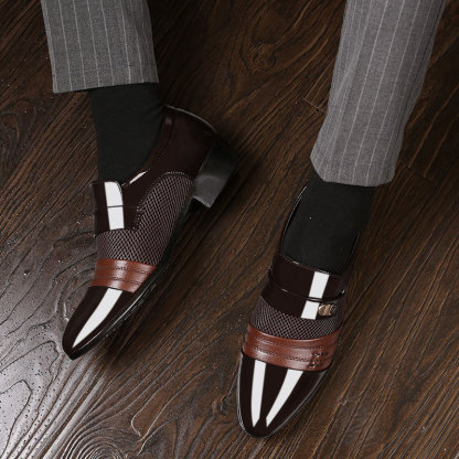 (Sale-70%off)2025 Spring New Business Patchwork Leather Shoes
