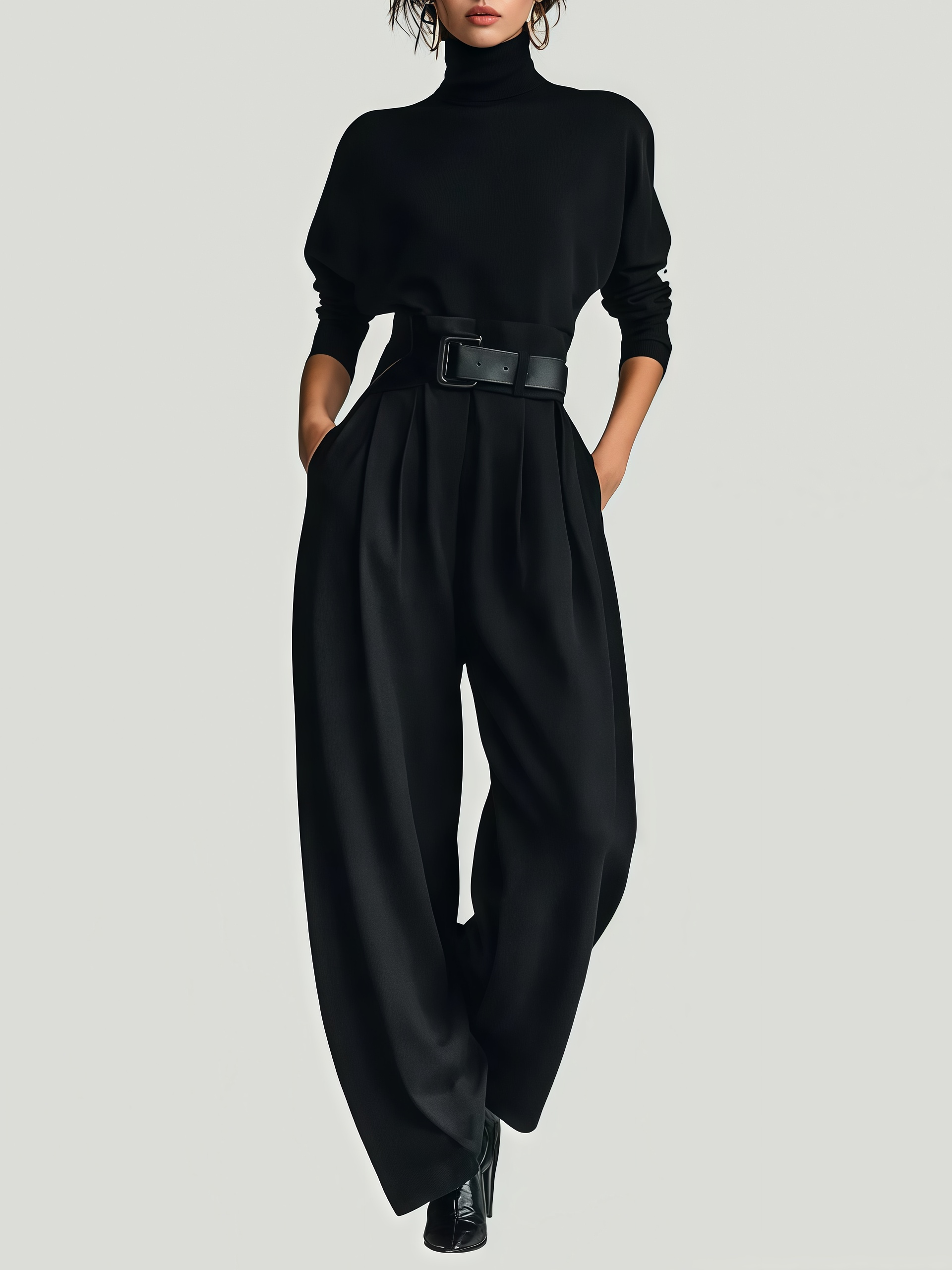 VAULT FASHION -Turtleneck & Straight Leg Pants Set