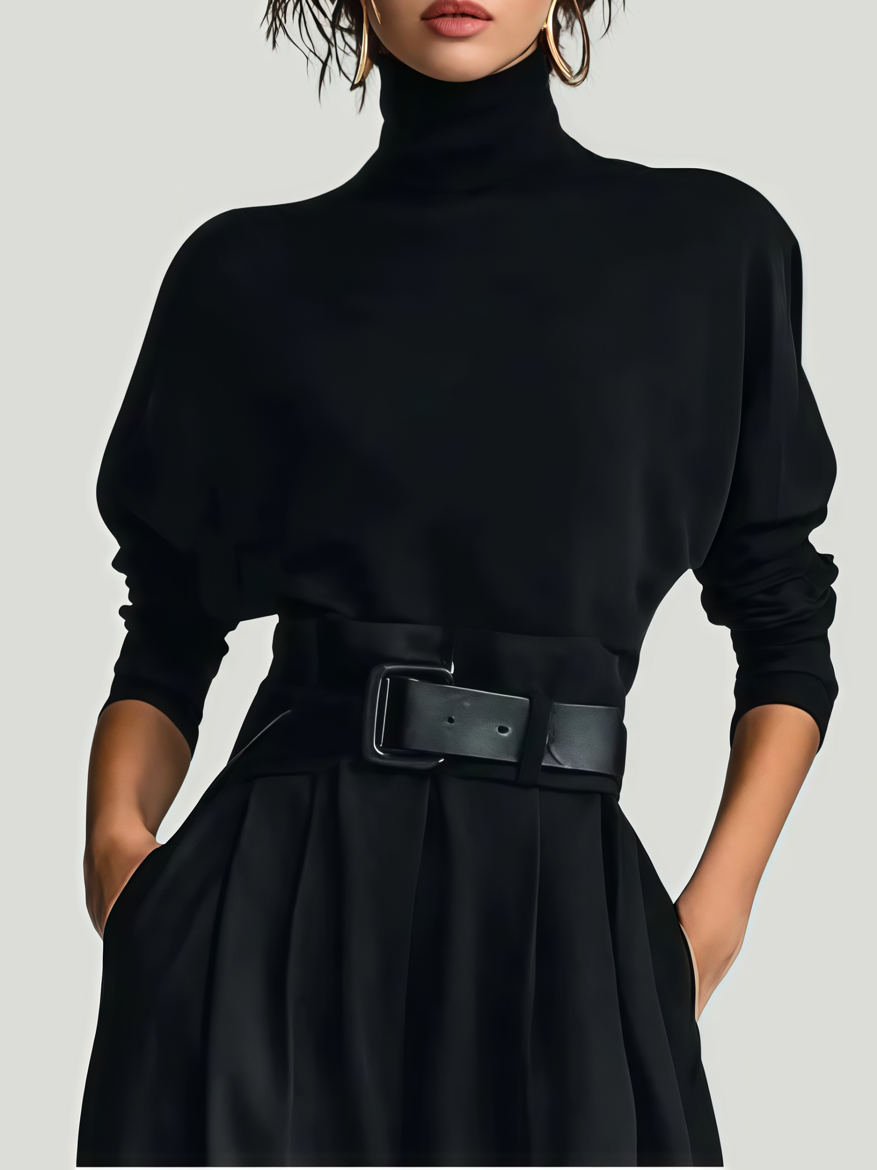 VAULT FASHION -Turtleneck & Straight Leg Pants Set