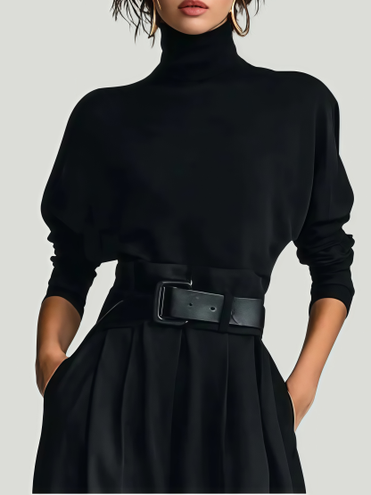 VAULT FASHION -Turtleneck & Straight Leg Pants Set