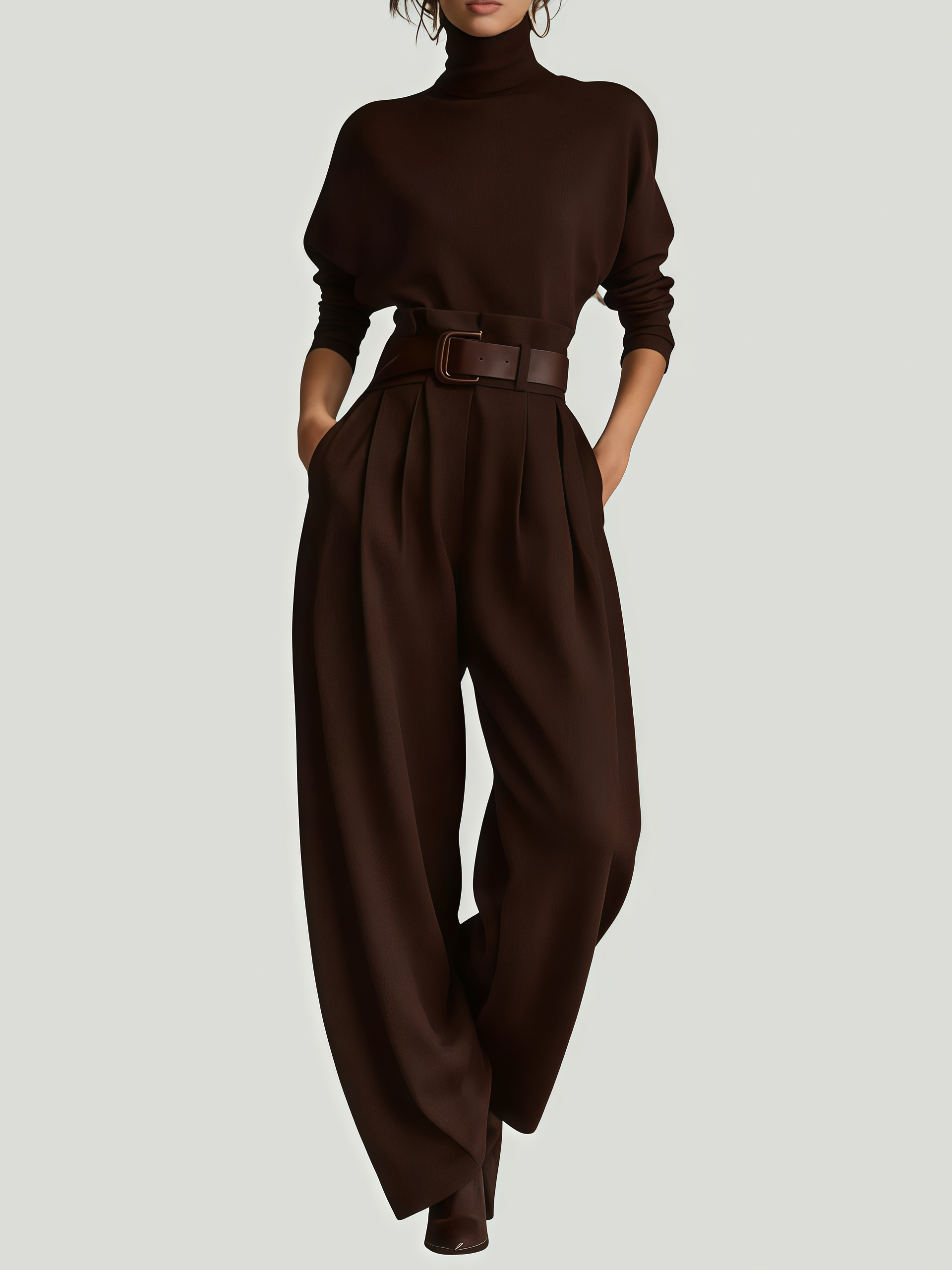 VAULT FASHION -Turtleneck & Straight Leg Pants Set