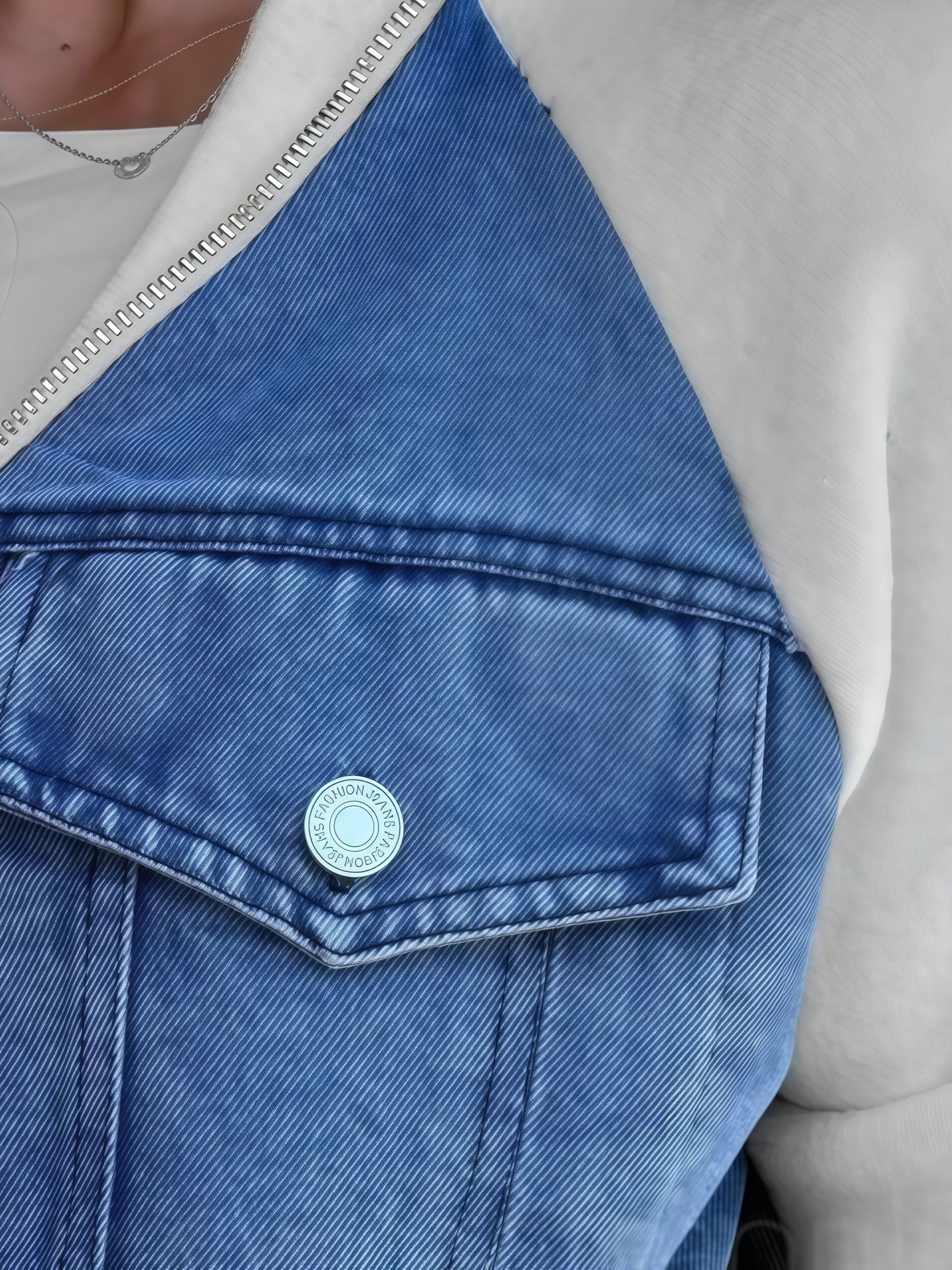 🔥Vintage Denim Patchwork Zip-Up Jacket, Unisex Streetwear (Matching jeans optional)