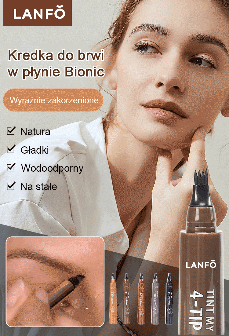 【Naturalne brwi z grypy włosów w 15 sekund】Kredka do brwi w płynie Bionic✨Łatwy w użyciu nawet dla początkujących wizażystów
