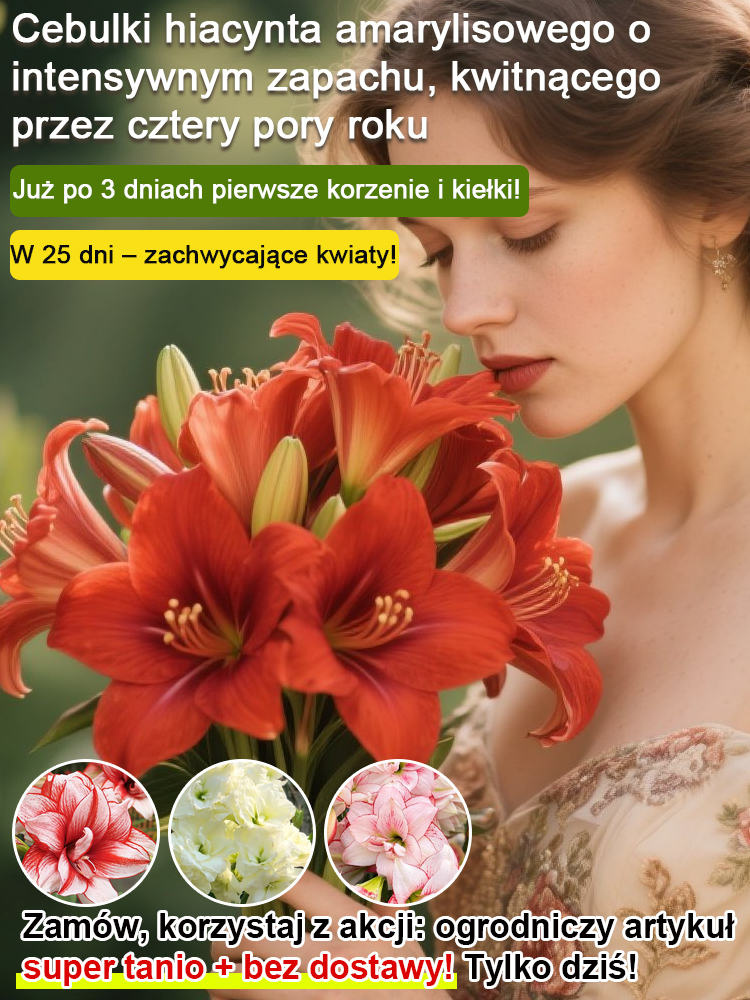 【kiełknie w 3 dni kwitnie w 25】Silnie pachnące, całoroczne, kwitnące cebule amarylisów✨Kwiaty większe niż pięść,podwójne ładniejsze niż róże
