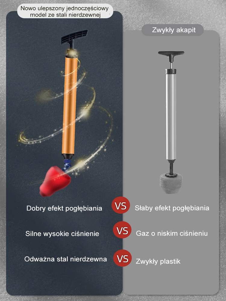 Jednoczęściowy odblokowywacz muszli klozetowej ze stali nierdzewnej