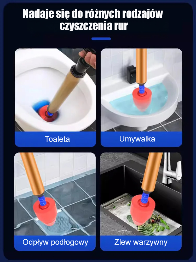 Jednoczęściowy odblokowywacz muszli klozetowej ze stali nierdzewnej