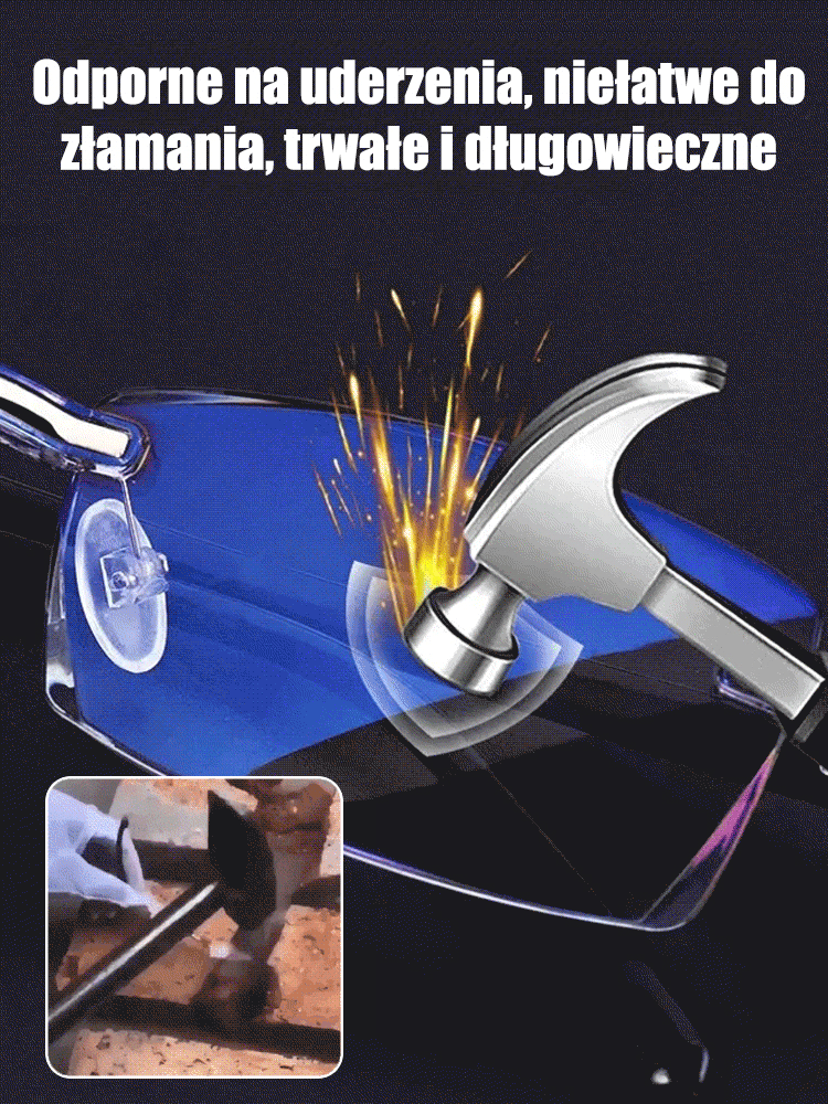 【Importowane z Włoch】Okulary z diamentowym szlifem i bez oprawek, zmieniające kolor pod wpływem niebieskiego światła👓chroni wzrok przeciw pogorszeniu