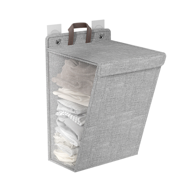 Foldable household storage basket dormitory multifunctional storage basket large capacity wall-mount