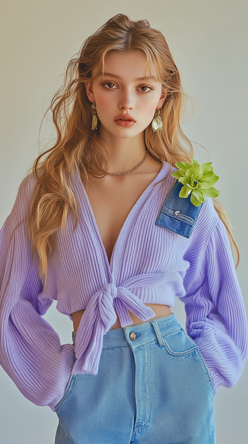 Purple sweater jacket