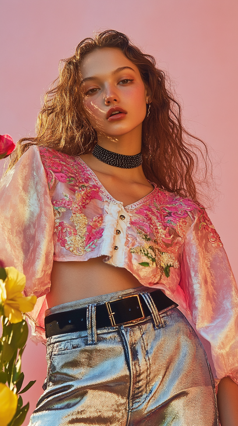 Pink Embroidered Top