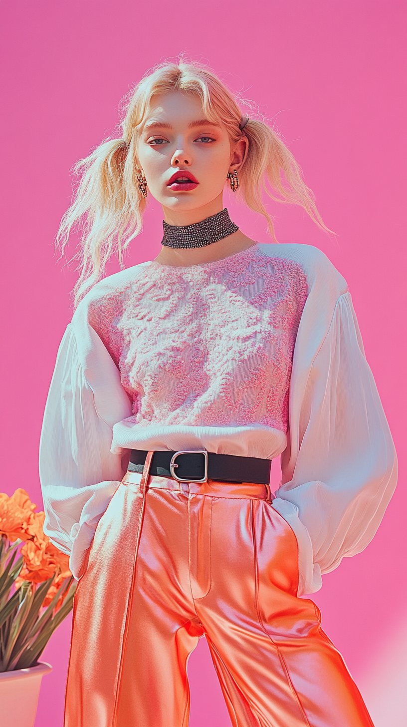 Pink long-sleeved sweater