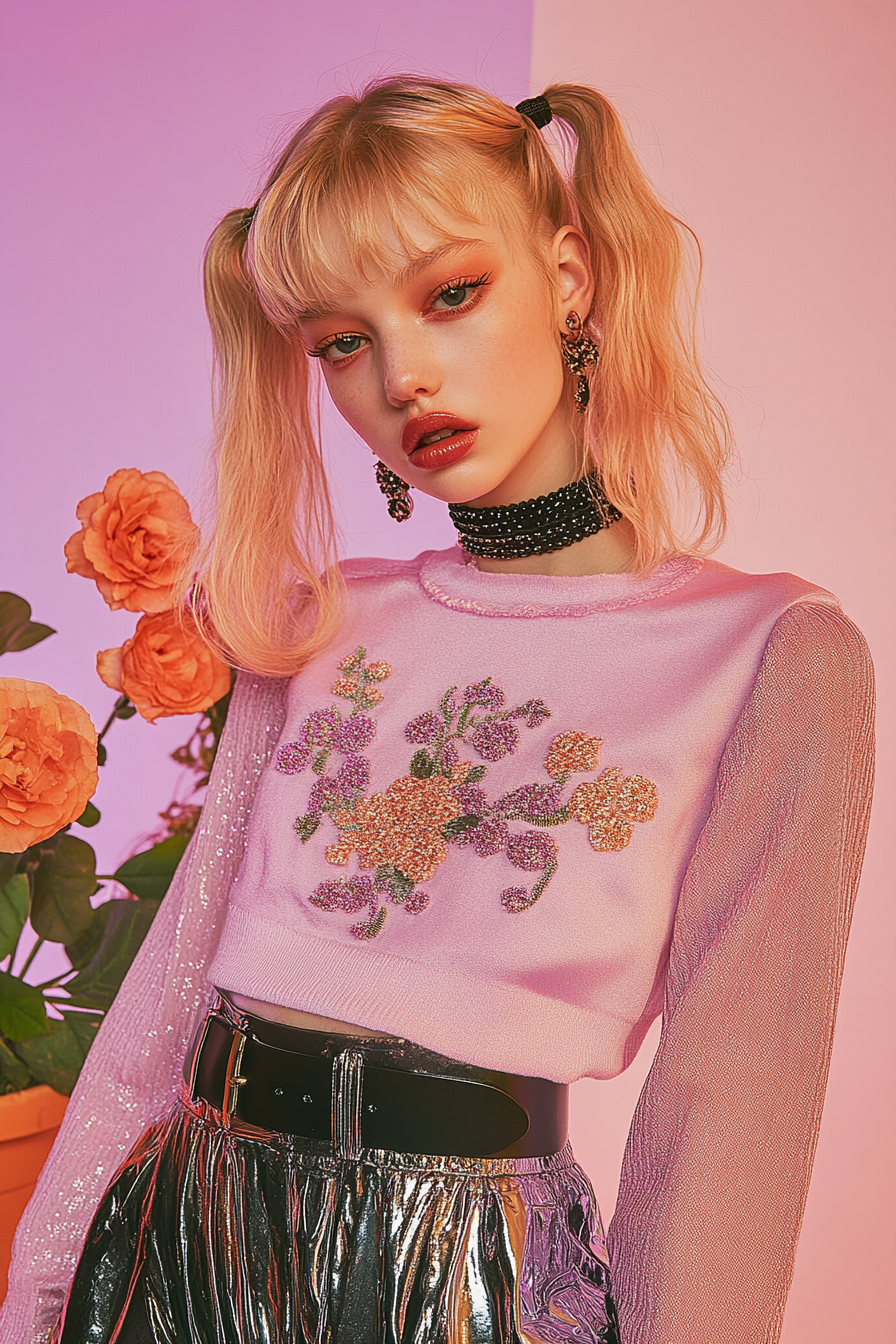 Pink long-sleeved Sweater