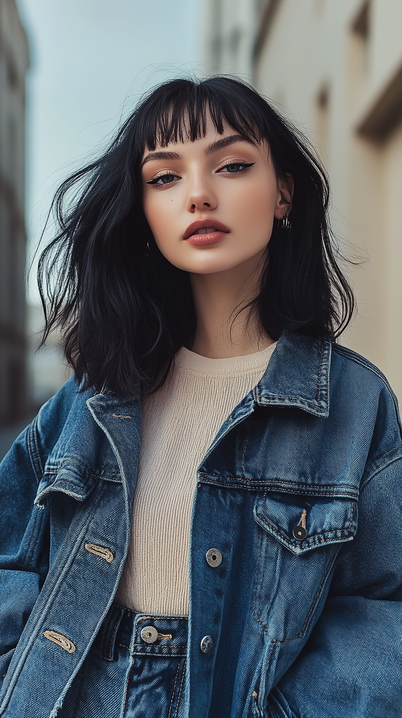 Collar Denim Jacket