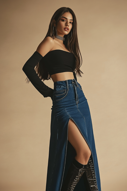 Elegant Maxi Skirt with Slit