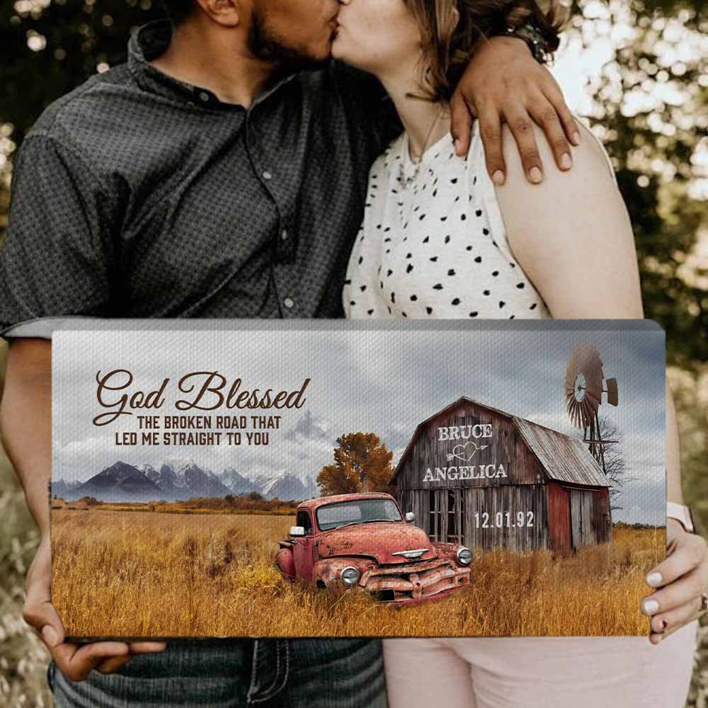 God Blessed The Broken Road Canvas Print Wall Art💕Free Shipping Worldwide