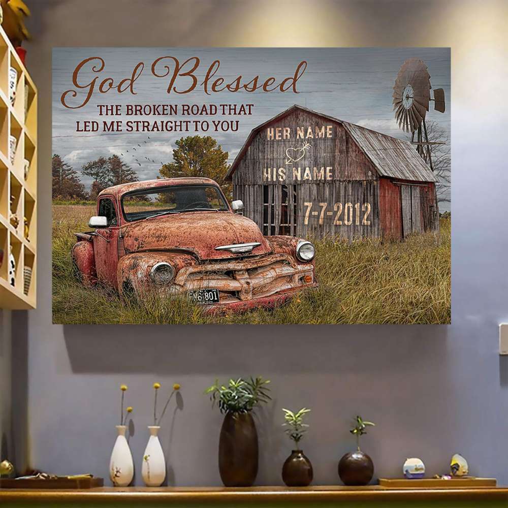 God Blessed The Broken Road Canvas Print Wall Art💕Free Shipping Worldwide