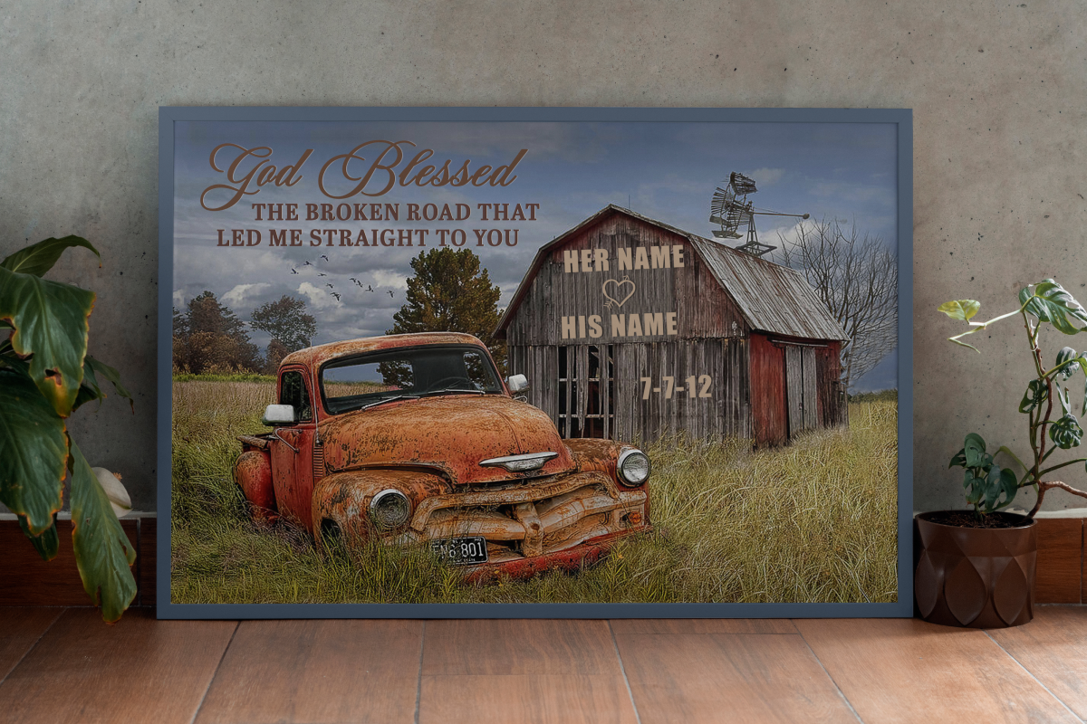God Blessed The Broken Road Canvas Print Wall Art💕Free Shipping Worldwide