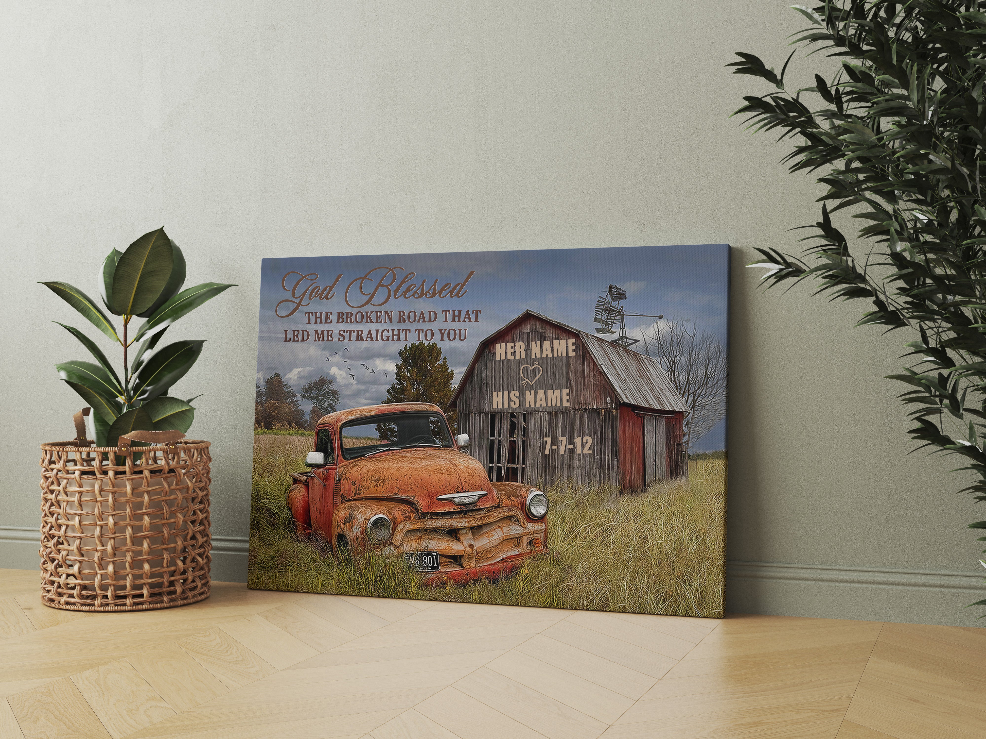 God Blessed The Broken Road Canvas Print Wall Art💕Free Shipping Worldwide