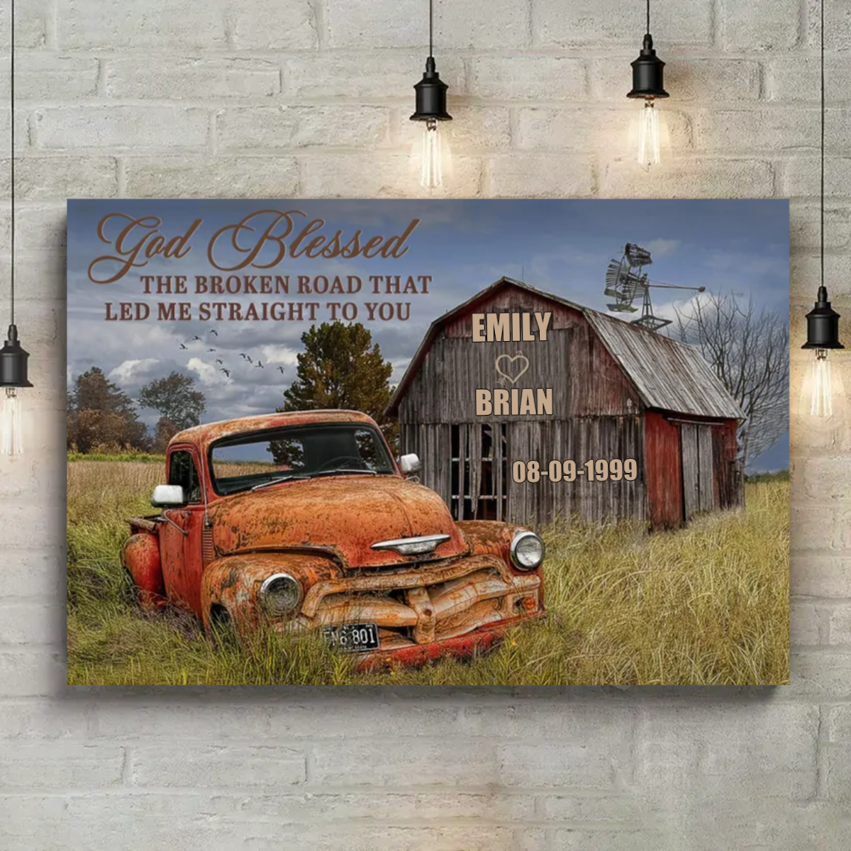 God Blessed The Broken Road Canvas Print Wall Art💕Free Shipping Worldwide
