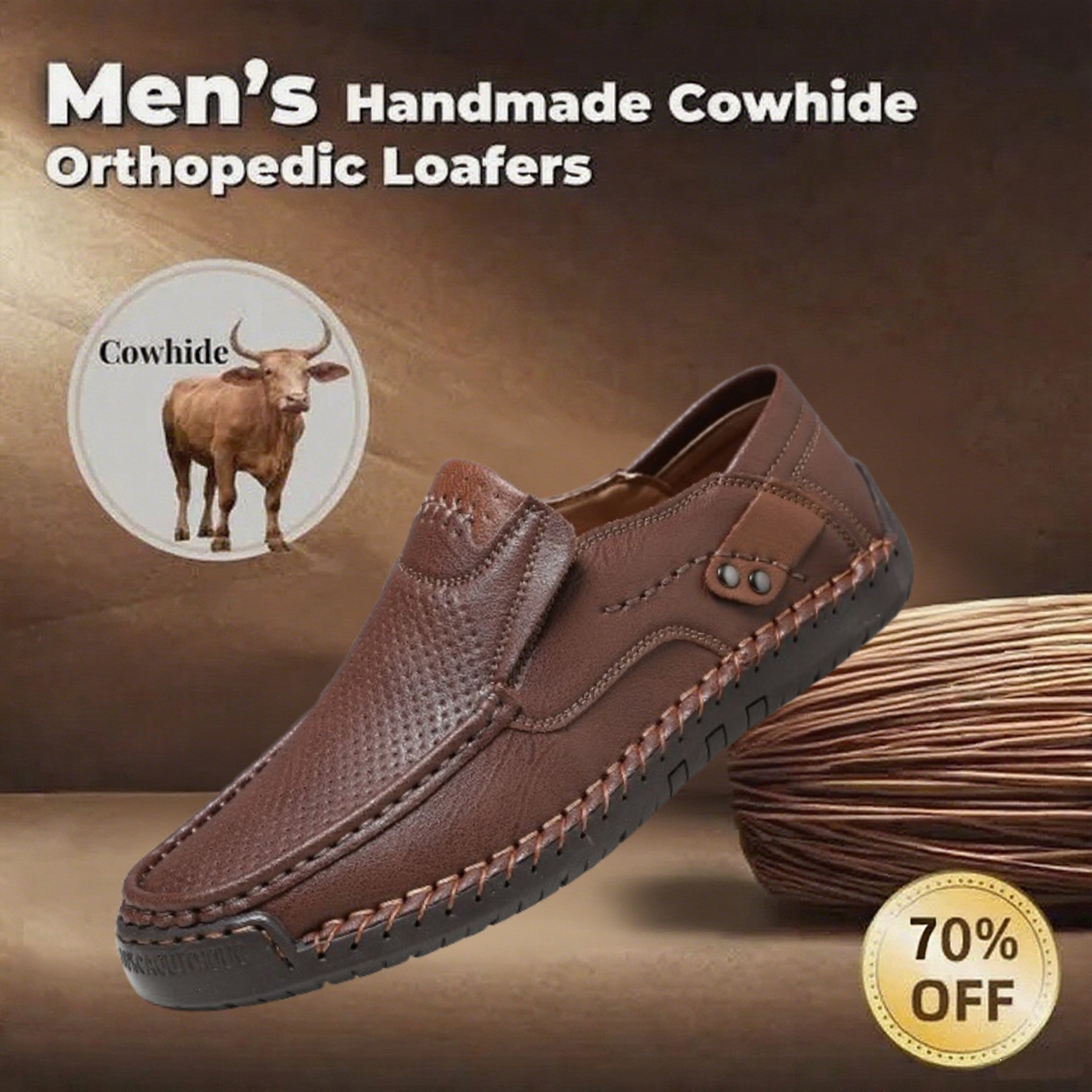 ⏰Limited Time Sale 70% OFF⏰ Men's Handmade Cutout Loafers