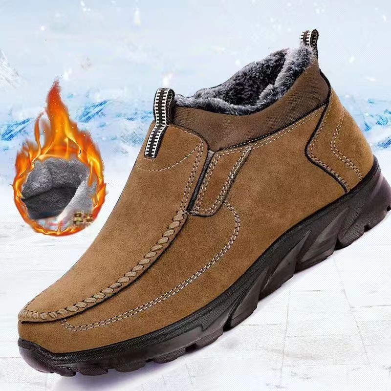 Men's Fleece Comfortable High-top Casual Cotton Orthopedic Shoes