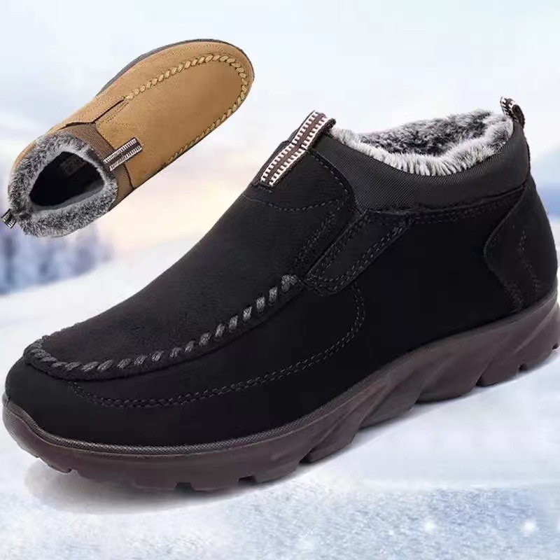 Men's Fleece Comfortable High-top Casual Cotton Orthopedic Shoes