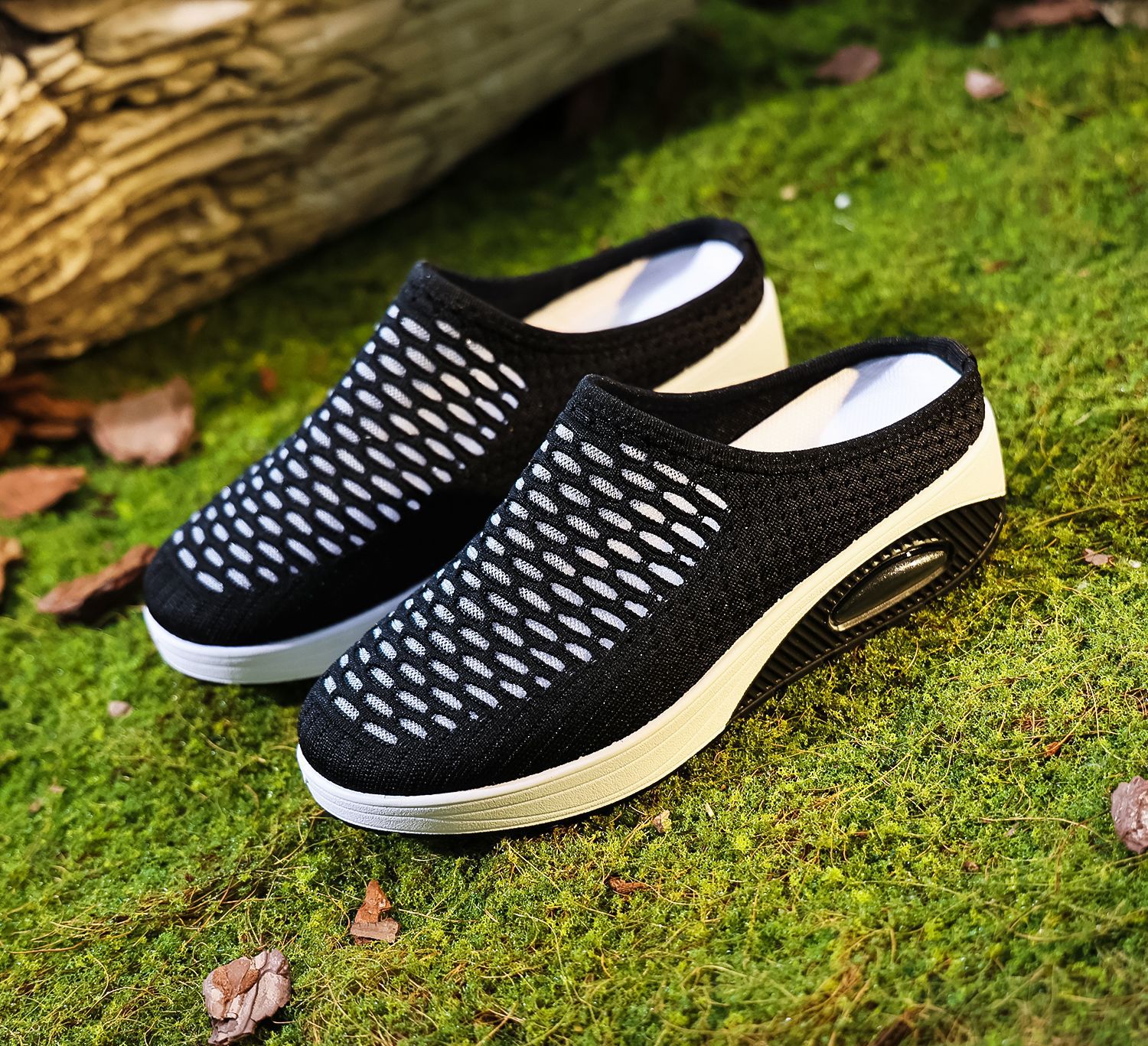 New Arrival✨Women's Air Cushioned Sole Slip-on Orthopedic Mesh Walking Slippers