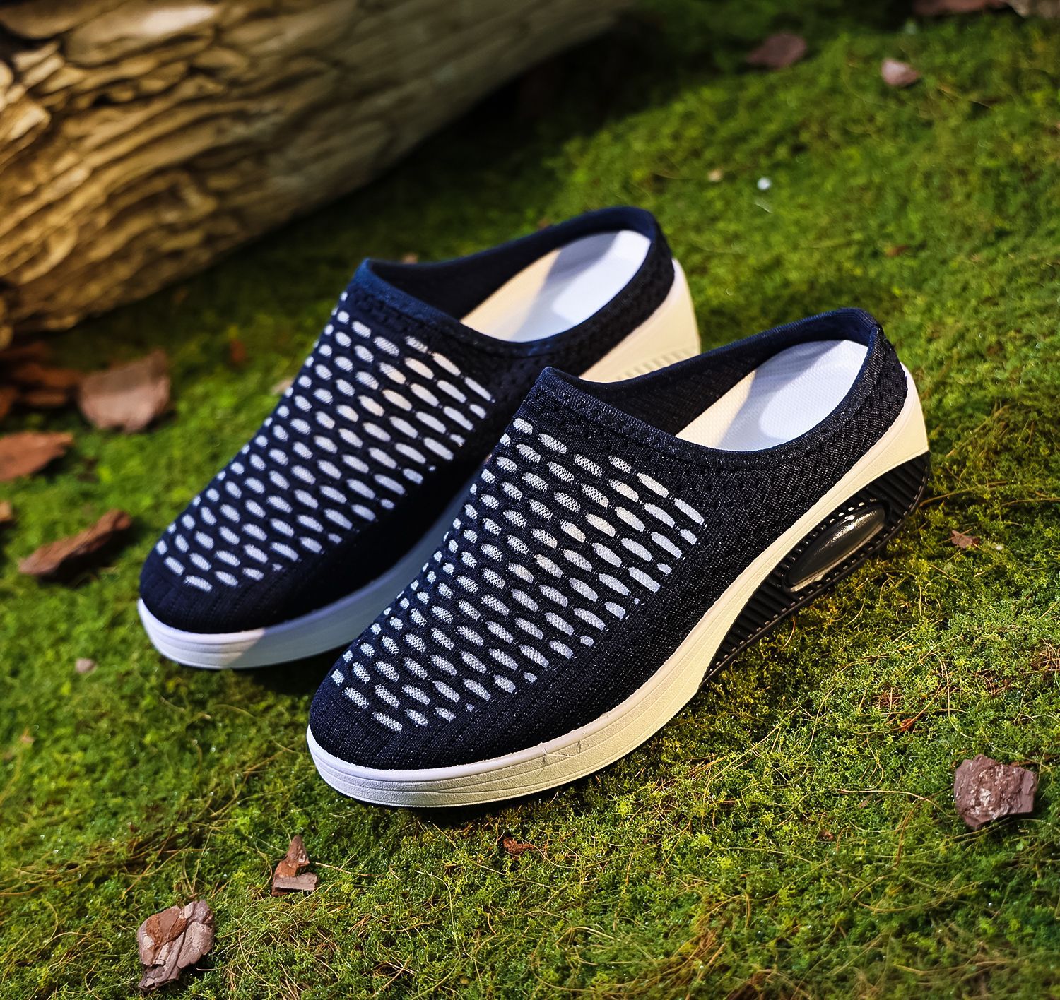 New Arrival✨Women's Air Cushioned Sole Slip-on Orthopedic Mesh Walking Slippers