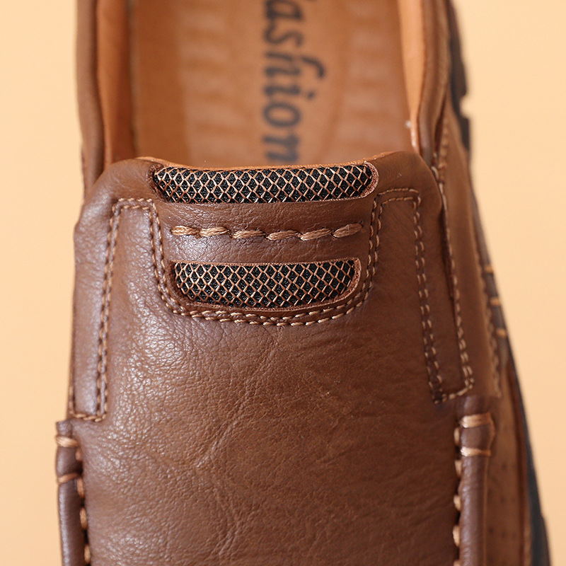 Men's Comfortable Leather Moccasin Chukka Boots Non-Slip Outdoor Work Boots - All season style